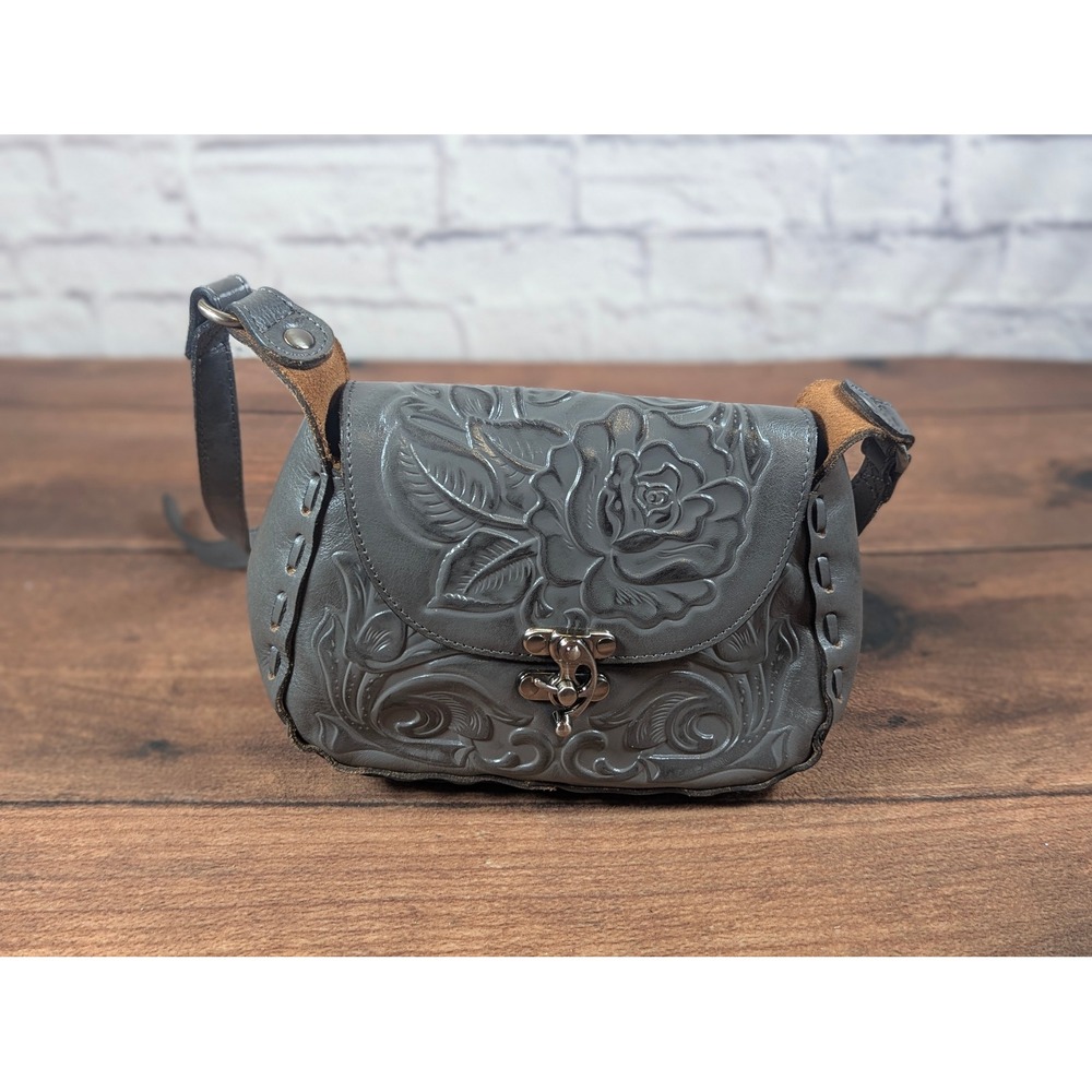Patricia Nash Gray Embossed Crossbody Bag